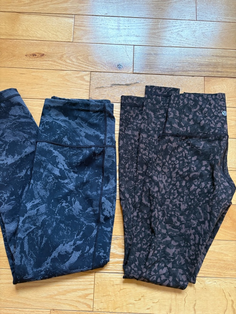 Lululemon High-Rise Black & Deep Brown Prints- size 4 + bonus Lole high waist